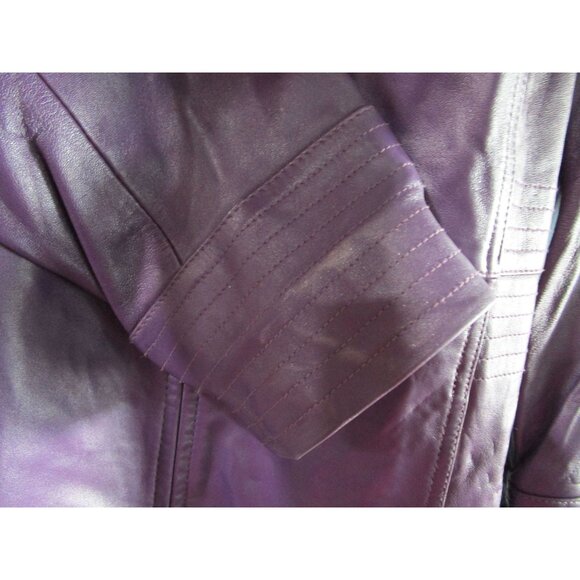 Vintage Purple Lambskin Leather Jacket Preston York Size L GUC - Picture 8 of 16